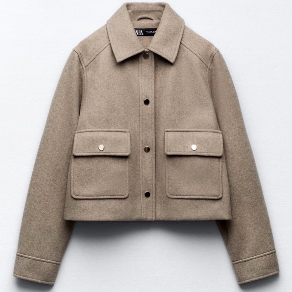 Zara Women’s Small Cropped Camel Jacket - Picture 4 of 9